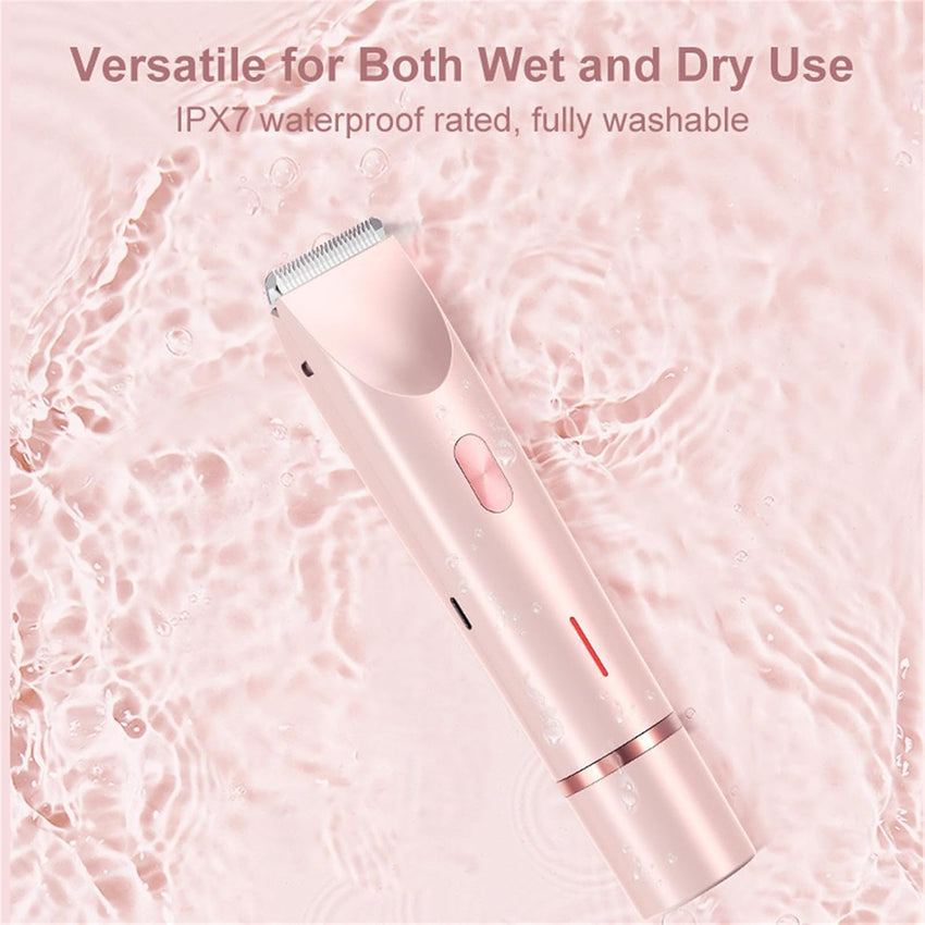 Serined Shaver, Serinedshave - 2 - in - 1 Women's Body Shaver, Beauty Bloom Electric Razor, 2 - in - 1 Women's BodyShaver, Smoovi 2.0 BikiniShaver, Dual Head Wet & Dry, for Pubic Hair (Pink) - 7DAY'S