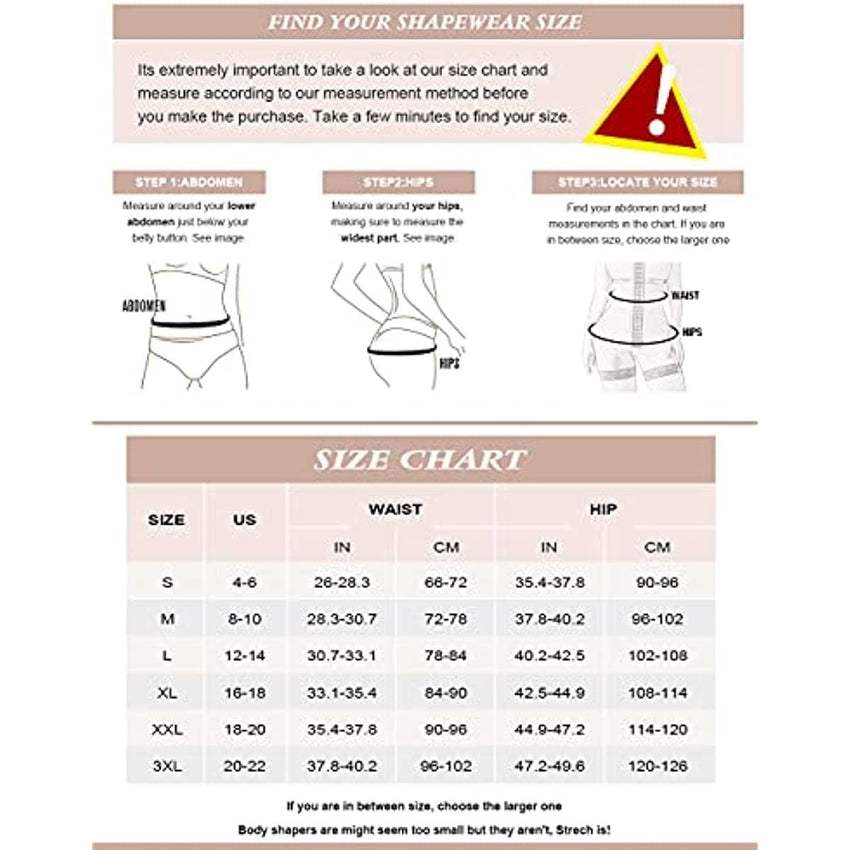 Shapewear for Women Seamless Firm Triple Control Faja Plus Size Thigh Slimmer Tummy Control Body Shaper - 7DAY'S