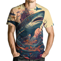 Shark Attack Shirt for Men Women 3D Shark Graphic T-Shirts Animal Short Sleeve Casual Tees - 7DAY'S