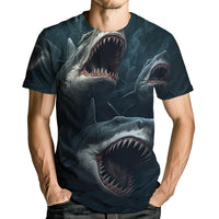 Shark Attack Shirt for Men Women 3D Shark Graphic T-Shirts Animal Short Sleeve Casual Tees - 7DAY'S