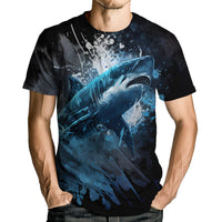 Shark Attack Shirt for Men Women 3D Shark Graphic T-Shirts Animal Short Sleeve Casual Tees - 7DAY'S