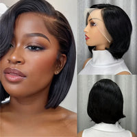 Short Bob Lace Front Wig Remy Human Hair Glueless Pixie Cut 13X4 Frontal Wigs For Women Preplucked Natural looking for daily use - 7DAY'S