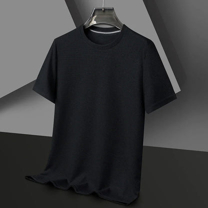 Short sleeved Polo shirShort sleeved Waffle Solid Polot fashion splicing men's round neck top cotton daily short sleeved T-shirt - 7DAY'S