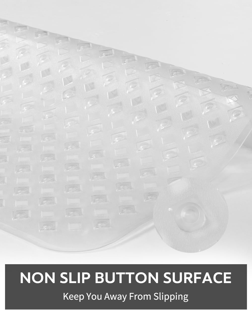 Shower Mat Non Slip, 21"x21" Machine Washable Shower Mats for Inside Shower with Suction Cups and Drain Holes, Extra Safe Standing Bathtub Mat，Bathroom Accessories - 7DAY'S