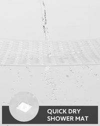 Shower Mat Non Slip, 21"x21" Machine Washable Shower Mats for Inside Shower with Suction Cups and Drain Holes, Extra Safe Standing Bathtub Mat，Bathroom Accessories - 7DAY'S