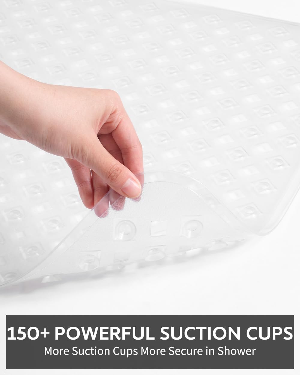 Shower Mat Non Slip, 21"x21" Machine Washable Shower Mats for Inside Shower with Suction Cups and Drain Holes, Extra Safe Standing Bathtub Mat，Bathroom Accessories - 7DAY'S