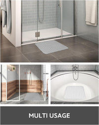 Shower Mat Non Slip, 21"x21" Machine Washable Shower Mats for Inside Shower with Suction Cups and Drain Holes, Extra Safe Standing Bathtub Mat，Bathroom Accessories - 7DAY'S