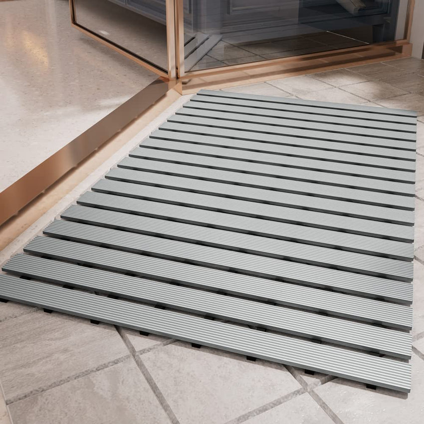 Shower - Mat Non Slip, PADOOR Heavy Duty Bathtub - Mat Curlable Quick Drain Sturdy Bath Tub Mat Without Suction Cups for Indoor Outdoor Use 17x26 Inch Black - 7DAY'S