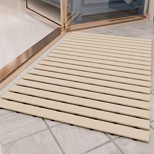 Shower - Mat Non Slip, PADOOR Heavy Duty Bathtub - Mat Curlable Quick Drain Sturdy Bath Tub Mat Without Suction Cups for Indoor Outdoor Use 17x26 Inch Black - 7DAY'S