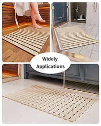 Shower - Mat Non Slip, PADOOR Heavy Duty Bathtub - Mat Curlable Quick Drain Sturdy Bath Tub Mat Without Suction Cups for Indoor Outdoor Use 17x26 Inch Black - 7DAY'S