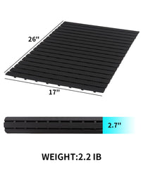 Shower - Mat Non Slip, PADOOR Heavy Duty Bathtub - Mat Curlable Quick Drain Sturdy Bath Tub Mat Without Suction Cups for Indoor Outdoor Use 17x26 Inch Black - 7DAY'S