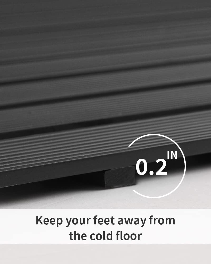 Shower - Mat Non Slip, PADOOR Heavy Duty Bathtub - Mat Curlable Quick Drain Sturdy Bath Tub Mat Without Suction Cups for Indoor Outdoor Use 17x26 Inch Black - 7DAY'S