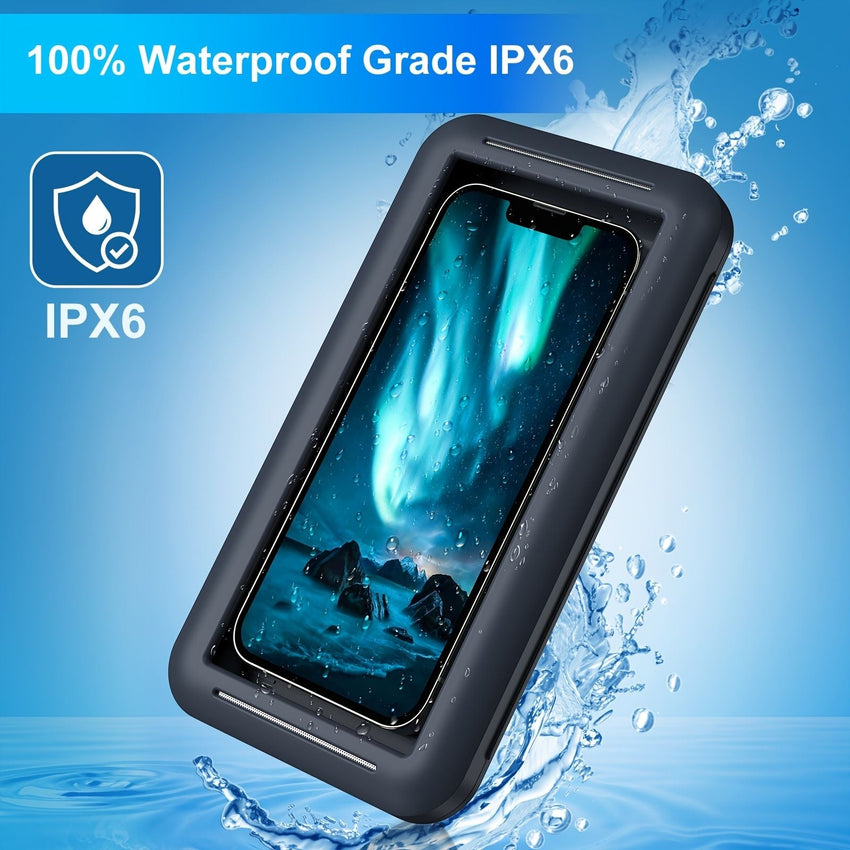 Shower Phone Holder Waterproof Case; Anti - Fog HD Touchscreen Wall Shower Phone Mount For Bathroom Mirror Bathtub Kitchen Fits Cell Phones Under 7.3 Inch - 7DAY'S