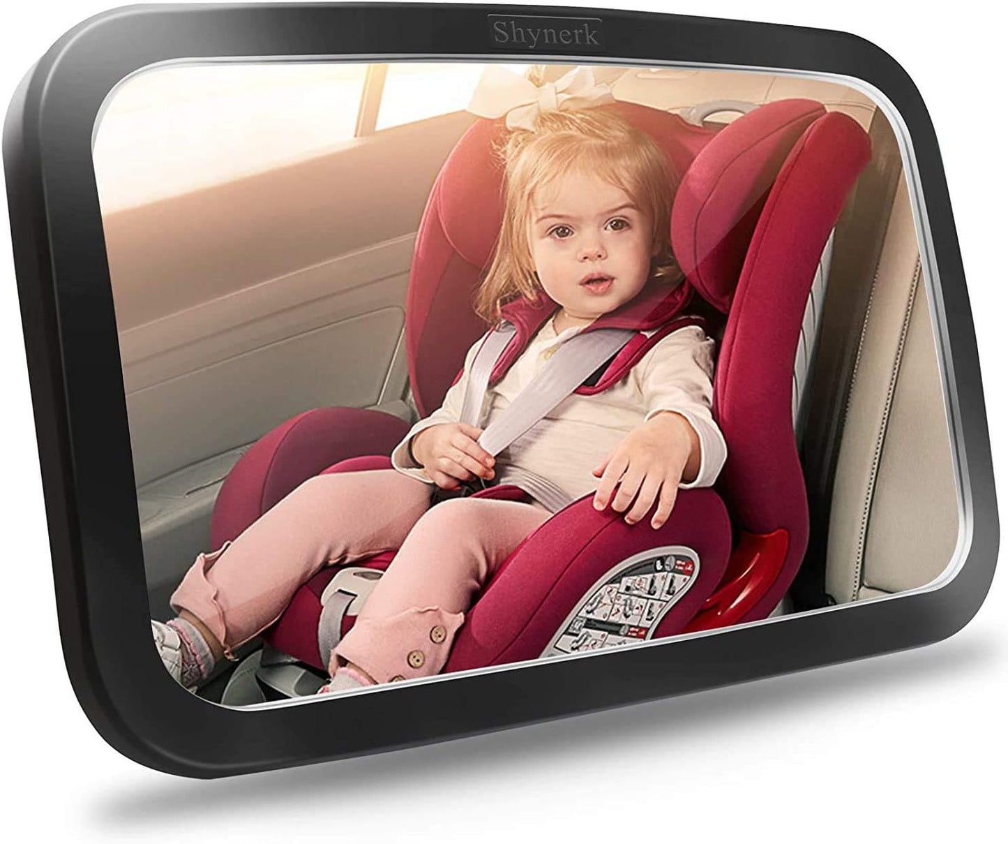 Shynerk Baby Car Mirror, Safety Car Seat Mirror for Rear Facing Infant with Wide Crystal Clear View, Shatterproof, 360° Rotation, Crash Tested and Certified - 7DAY'S