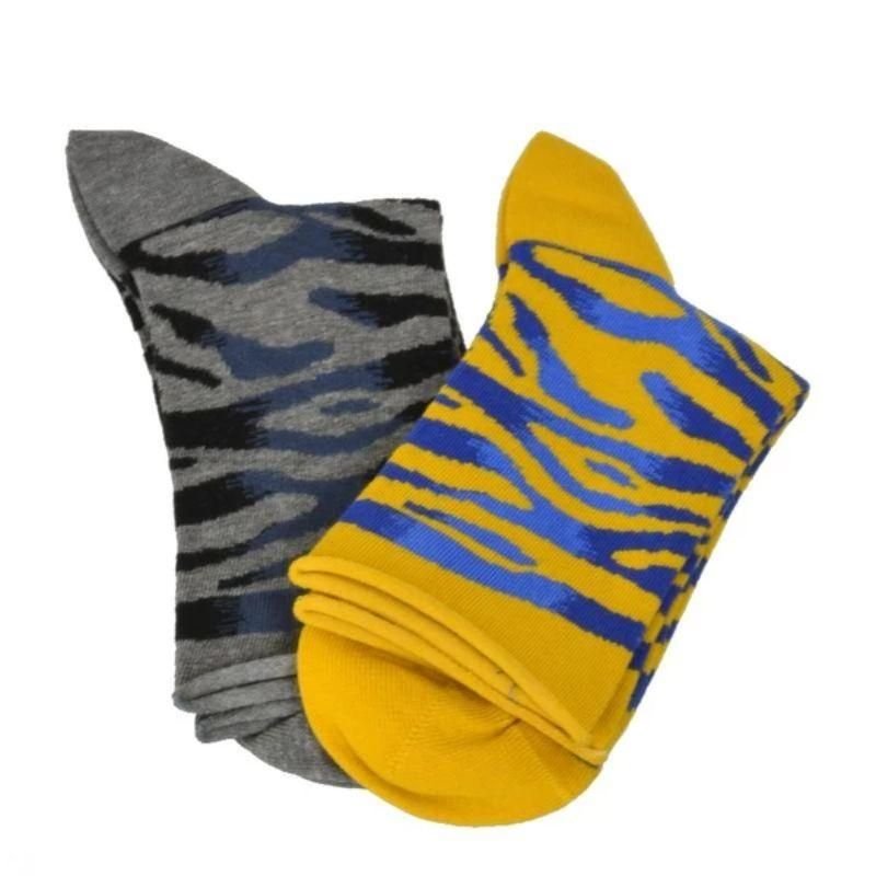 Sierra Socks Zebra Pattern Hi Anklet Casual Cotton Women's 2 Pair Pack - 7DAY'S