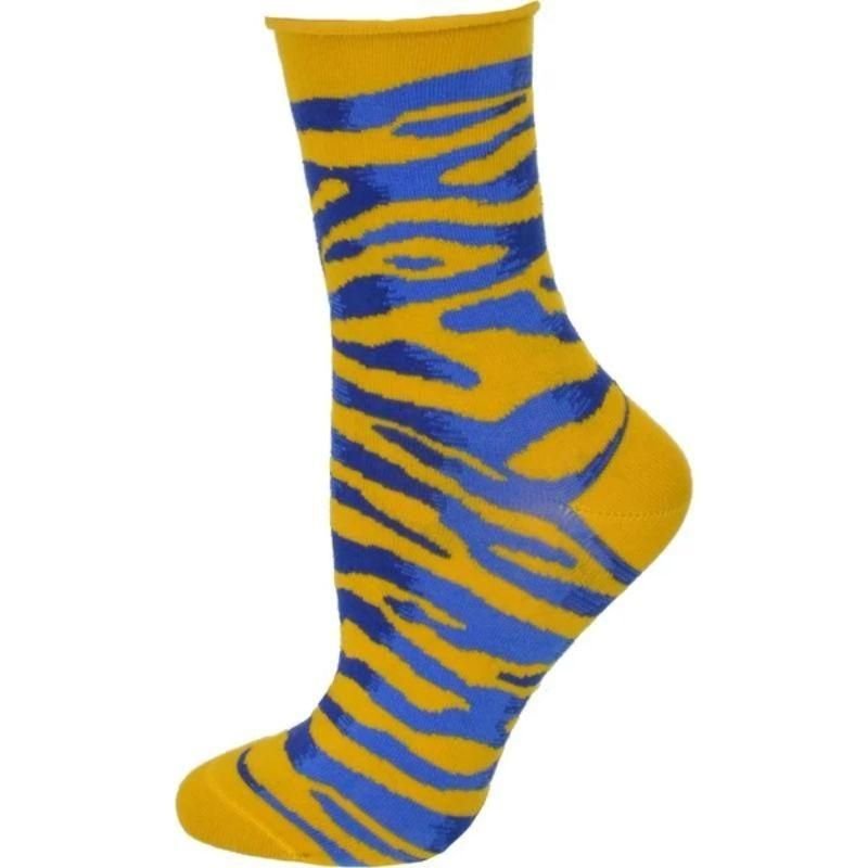 Sierra Socks Zebra Pattern Hi Anklet Casual Cotton Women's 2 Pair Pack - 7DAY'S