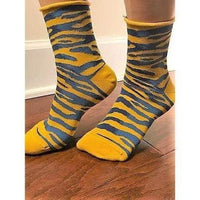 Sierra Socks Zebra Pattern Hi Anklet Casual Cotton Women's 2 Pair Pack - 7DAY'S