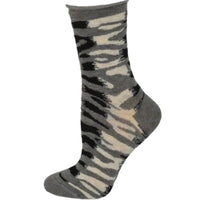 Sierra Socks Zebra Pattern Hi Anklet Casual Cotton Women's 2 Pair Pack - 7DAY'S