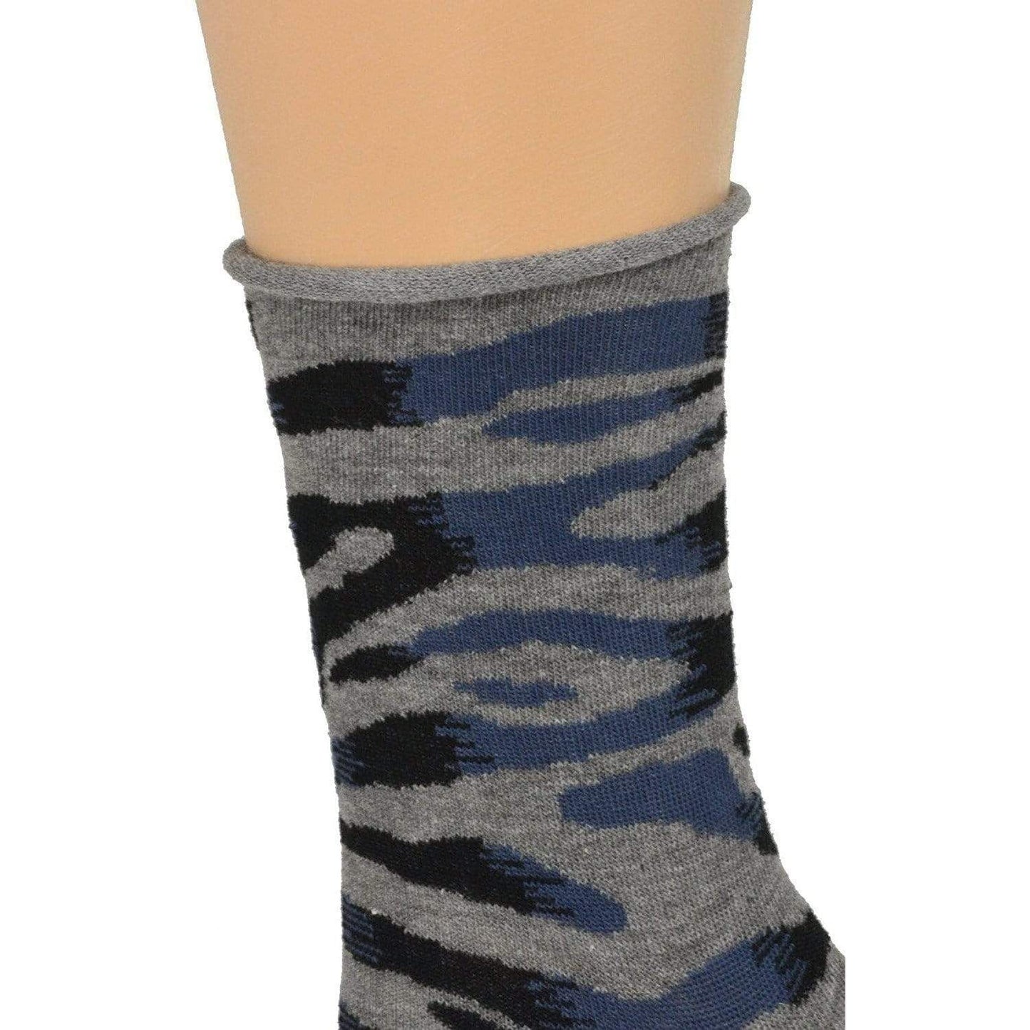 Sierra Socks Zebra Pattern Hi Anklet Casual Cotton Women's 2 Pair Pack - 7DAY'S