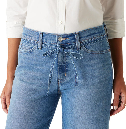 Signature by Levi Strauss & Co. Gold Women's Heritage Belted Wide Leg Jeans Mid - Rise Stretch Denim (Also Available in Plus) - 7DAY'S