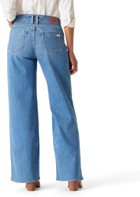 Signature by Levi Strauss & Co. Gold Women's Heritage Belted Wide Leg Jeans Mid - Rise Stretch Denim (Also Available in Plus) - 7DAY'S