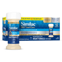 Similac 360 Total Care Infant Formula, Has 5 HMO Prebiotics, Our Closest Prebiotic Blend to Breast Milk, Non - GMO, Baby Formula, Ready to Feed, 2 - fl - oz Bottle, Pack of 48 - 7DAY'S