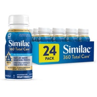 Similac 360 Total Care Infant Formula, Has 5 HMO Prebiotics, Our Closest Prebiotic Blend to Breast Milk, Non - GMO, Baby Formula, Ready to Feed, 2 - fl - oz Bottle, Pack of 48 - 7DAY'S
