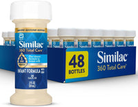 Similac 360 Total Care Infant Formula, Has 5 HMO Prebiotics, Our Closest Prebiotic Blend to Breast Milk, Non - GMO, Baby Formula, Ready to Feed, 2 - fl - oz Bottle, Pack of 48 - 7DAY'S