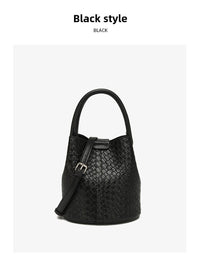 Simple niche woven pattern handbag bucket bag women's bag tide 2025 new senior sense shoulder bag crossbody bag - 7DAY'S