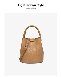 Simple niche woven pattern handbag bucket bag women's bag tide 2025 new senior sense shoulder bag crossbody bag - 7DAY'S