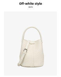 Simple niche woven pattern handbag bucket bag women's bag tide 2025 new senior sense shoulder bag crossbody bag - 7DAY'S