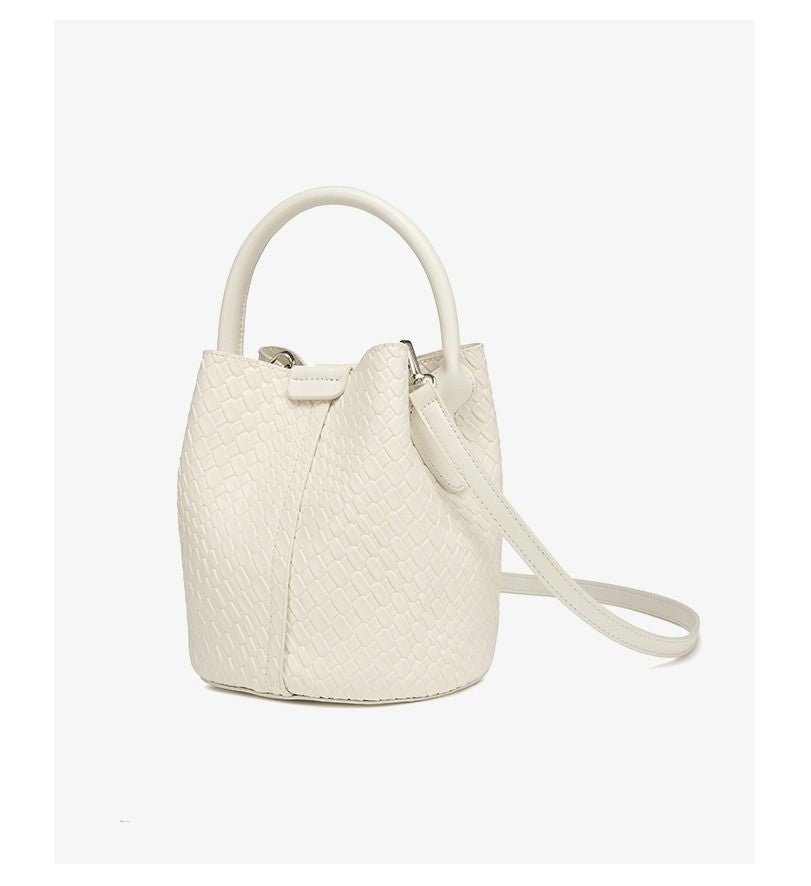 Simple niche woven pattern handbag bucket bag women's bag tide 2025 new senior sense shoulder bag crossbody bag - 7DAY'S