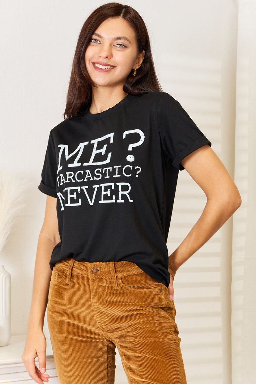 Simply Love Letter Graphic Round Neck T-Shirt - 7DAY'S