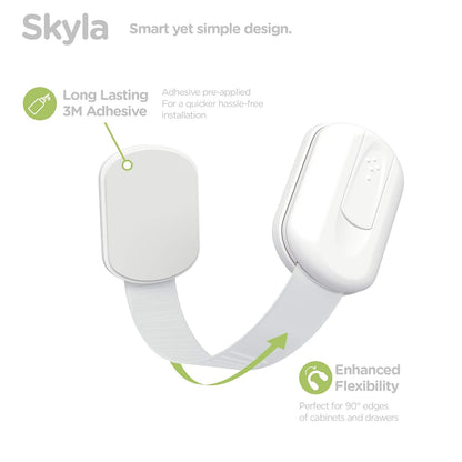 SKYLA HOMES Baby Locks (8 - Pack) Child Safety Cabinet Proofing - Safe Quick and Easy 3M Adhesive Cabinet Drawer Door Latches No Screws & Magnets Multi - Purpose for Furniture Kitchen Ovens Toilet Seats - 7DAY'S