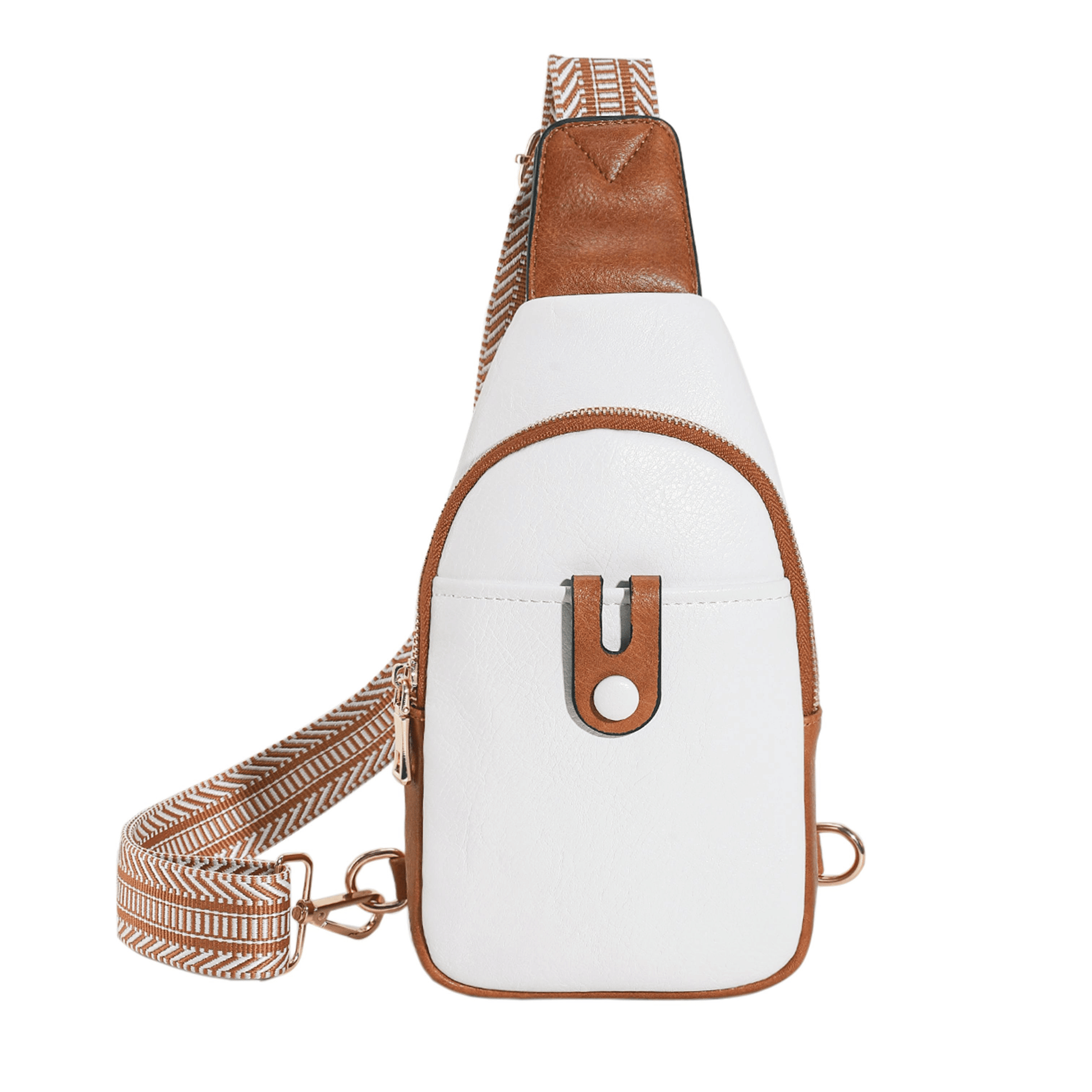 Small Sling Bag for Women Crossbody Bags for Women Trendy Leather Chest Waist Bag Mini Fanny Packs Cross Body Purse for Travel (Style B Off White) - 7DAY'S