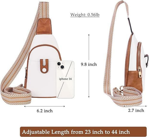 Small Sling Bag for Women Crossbody Bags for Women Trendy Leather Chest Waist Bag Mini Fanny Packs Cross Body Purse for Travel (Style B Off White) - 7DAY'S