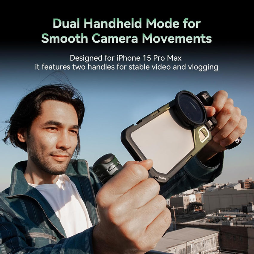 SmallRig x Brandon Li Mobile Video Kit for iPhone 15 Pro Max with Wireless Quick Release Handles, Upgraded 67MM Magnetic VND Filter, 67MM Filter Adapter, Phone Rig for YouTube Video Recording - 4407B - 7DAY'S