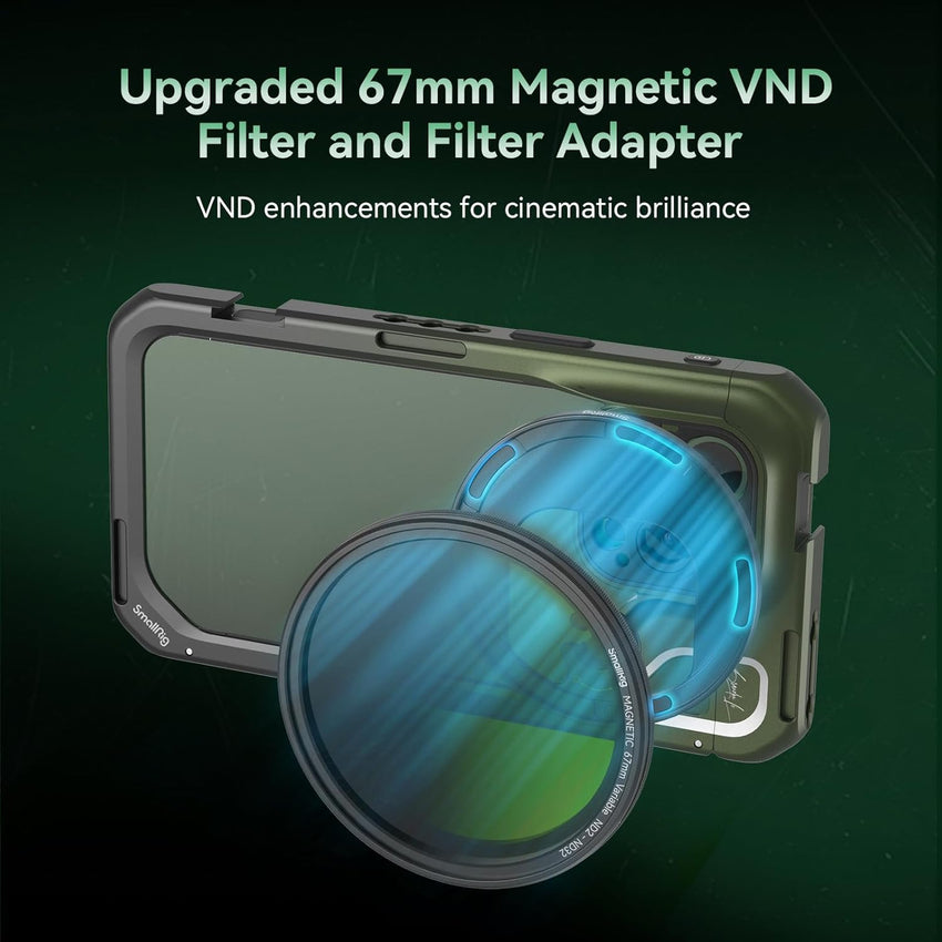 SmallRig x Brandon Li Mobile Video Kit for iPhone 15 Pro Max with Wireless Quick Release Handles, Upgraded 67MM Magnetic VND Filter, 67MM Filter Adapter, Phone Rig for YouTube Video Recording - 4407B - 7DAY'S
