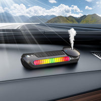 Smart Car Air Freshener Solar Car Diffuser with Auto On/Off, Aluminum Alloy Body, 3 Adjustable Modes, Built - in Battery, Solar or typeC Charing, Ambient Light, Oil Diffuser for Car Black - 7DAY'S