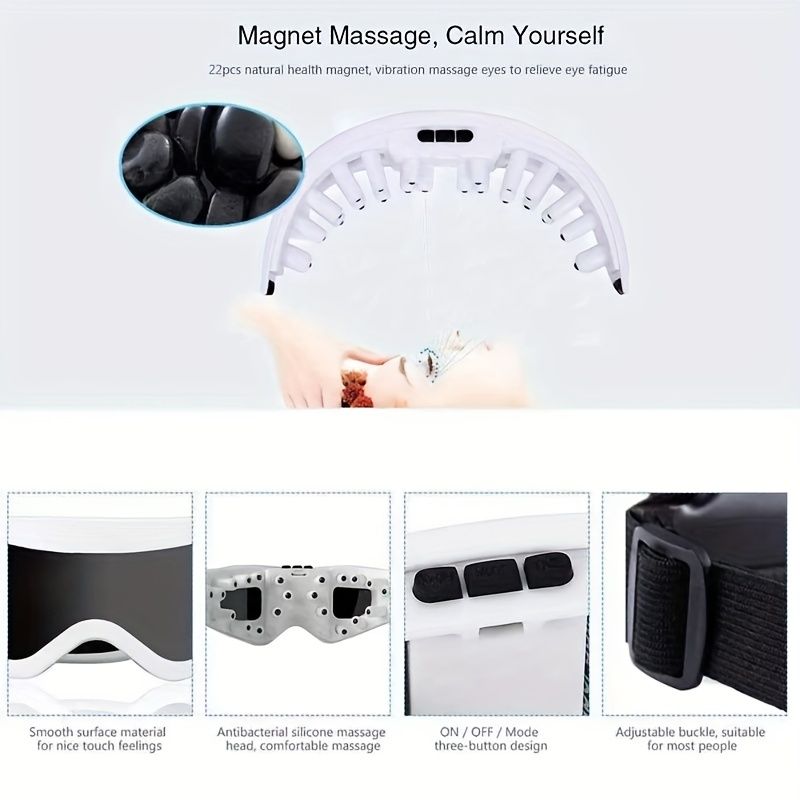 Smart Eye Massager Wireless Electric Eye Massager Air Compression Vibration Magenic Heated Vibration Eye Beauty Massage - 7DAY'S