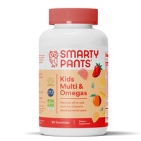 SmartyPants Kids Multivitamin Gummies: Omega 3 Fish Oil (EPA/DHA), Vitamin D3, C, Vitamin B12, B6, A, K & Zinc for Immune Support, Biotin, Gluten Free, Three Fruit Flavors, 120 Count (30 Day Supply) - 7DAY'S