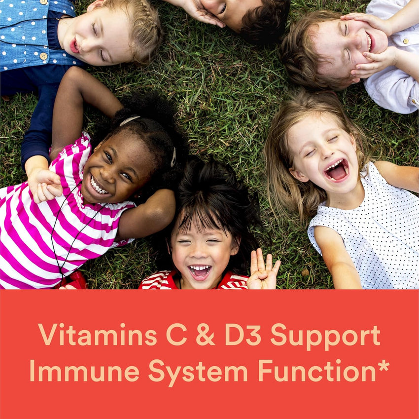 SmartyPants Kids Multivitamin Gummies: Omega 3 Fish Oil (EPA/DHA), Vitamin D3, C, Vitamin B12, B6, A, K & Zinc for Immune Support, Biotin, Gluten Free, Three Fruit Flavors, 120 Count (30 Day Supply) - 7DAY'S