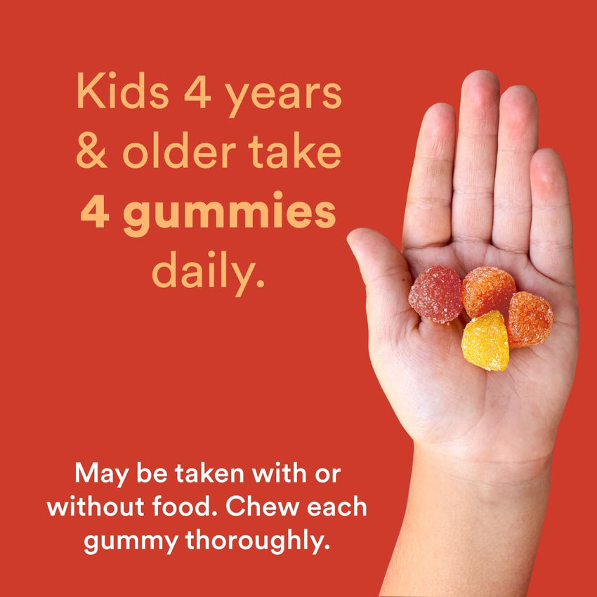 SmartyPants Kids Multivitamin Gummies: Omega 3 Fish Oil (EPA/DHA), Vitamin D3, C, Vitamin B12, B6, A, K & Zinc for Immune Support, Biotin, Gluten Free, Three Fruit Flavors, 120 Count (30 Day Supply) - 7DAY'S