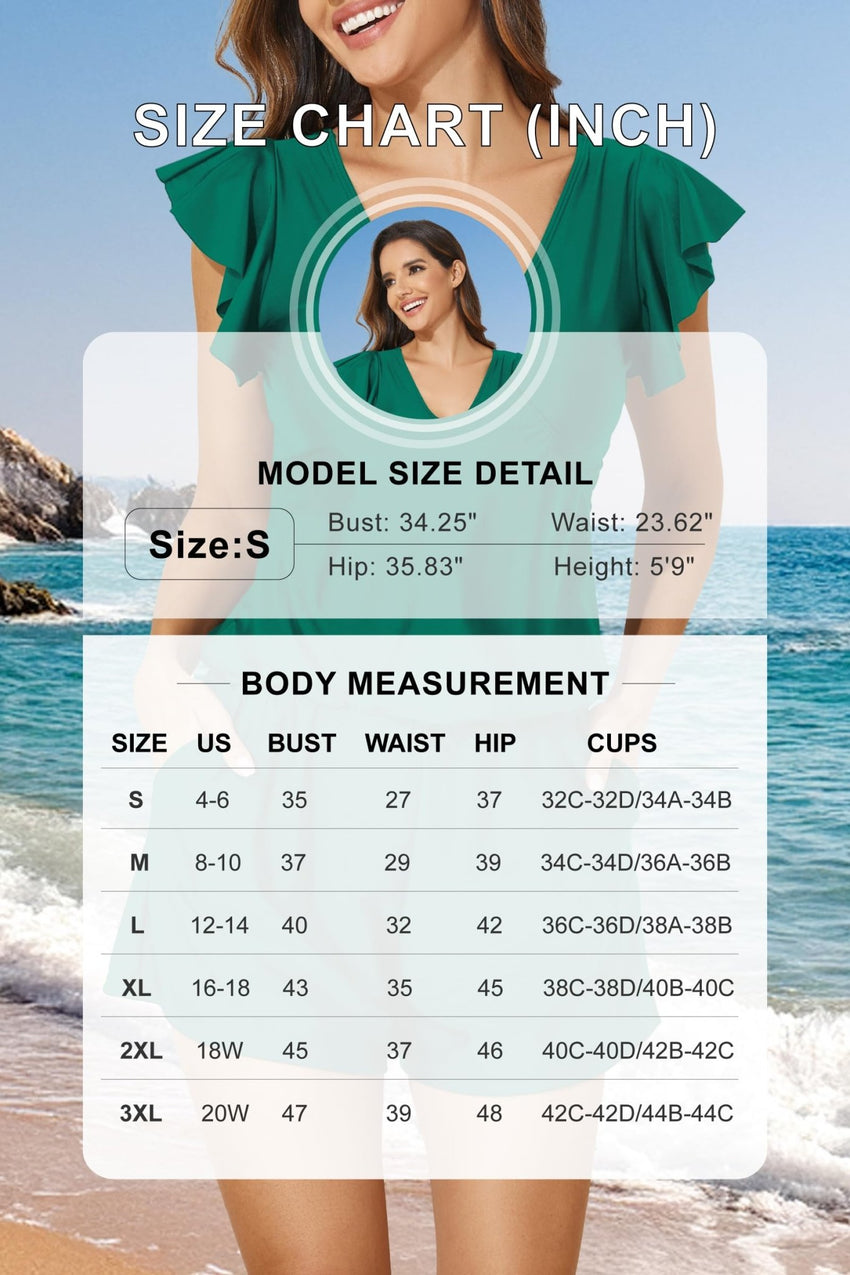 Smismivo Swim Romper with Built in Bra and Pockets Swim Dress Modest One Piece Swimsuit Full Coverage Bathing Suit - 7DAY'S