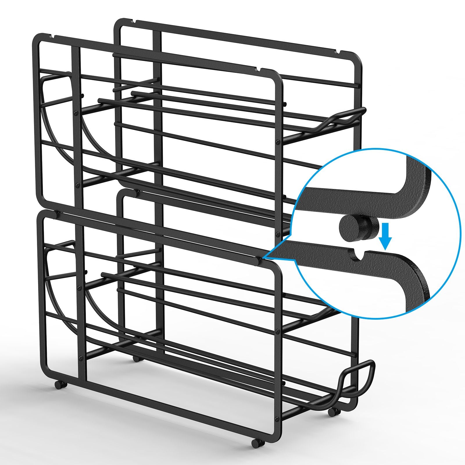 Soda Can Organizer Storage Rack, 2 Pack Stackable Beverage Soda Can Dispenser Organizer Holder for Refrigerator, Cabinet, Pantry - 7DAY'S