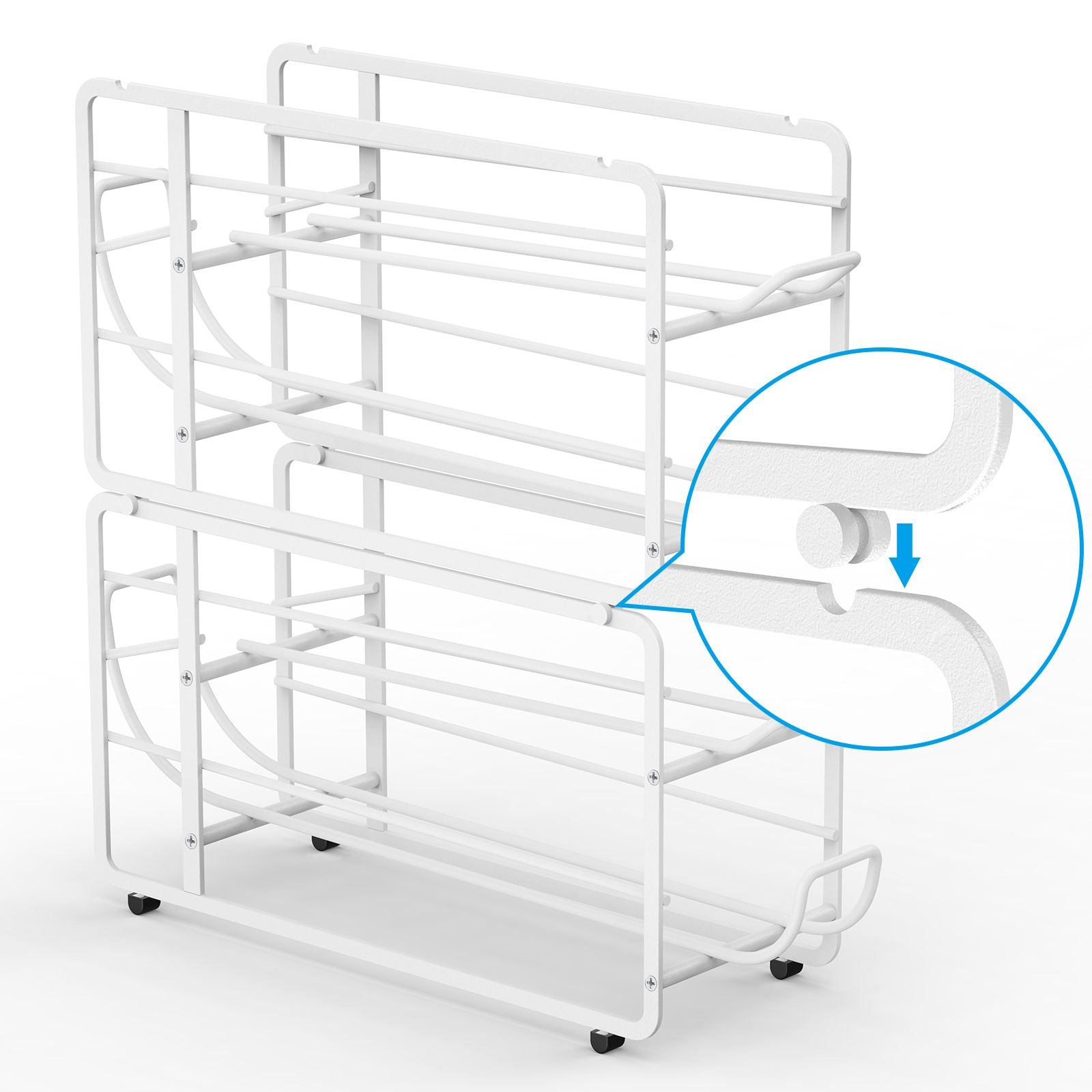 Soda Can Organizer Storage Rack, 2 Pack Stackable Beverage Soda Can Dispenser Organizer Holder for Refrigerator, Cabinet, Pantry - 7DAY'S