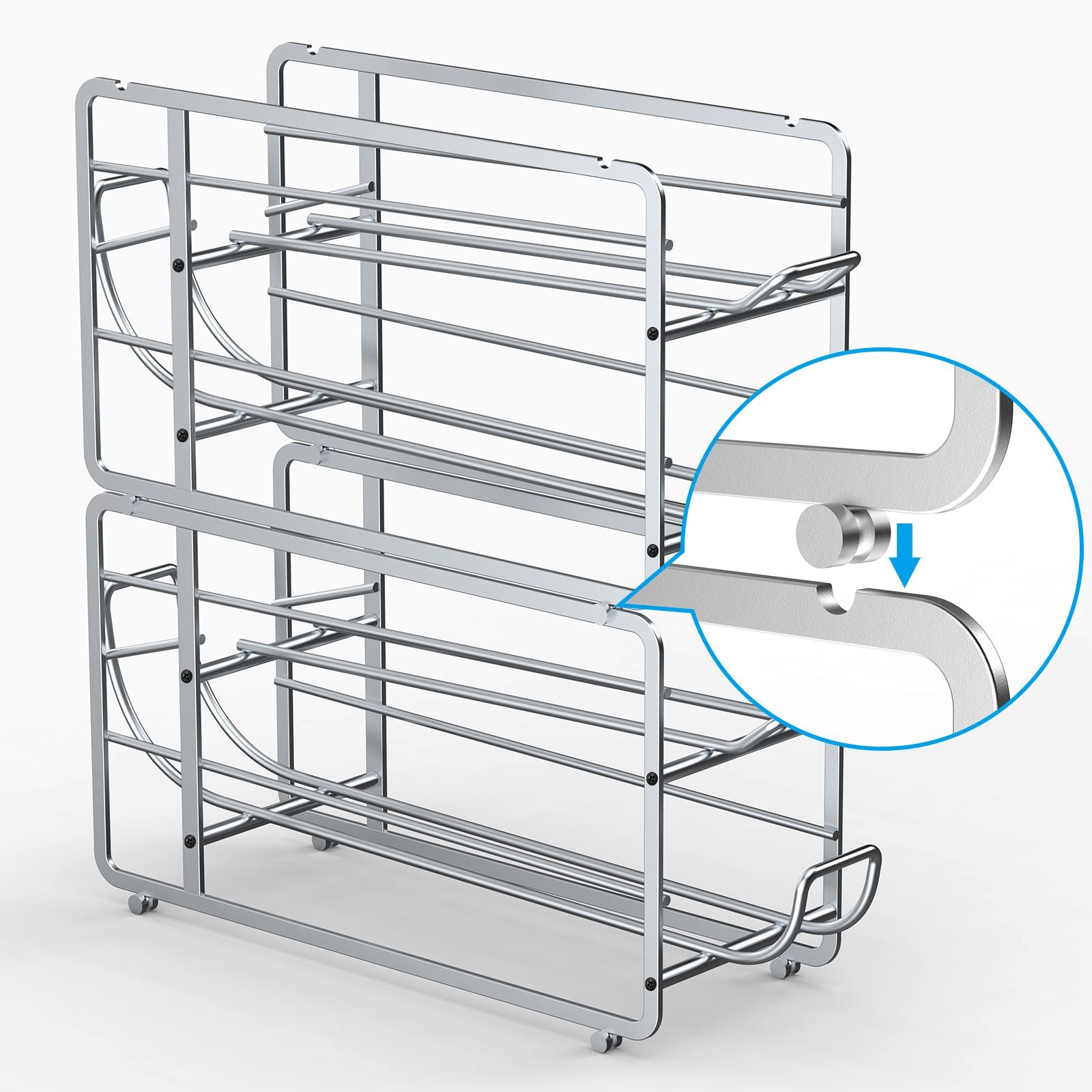 Soda Can Organizer Storage Rack, 2 Pack Stackable Beverage Soda Can Dispenser Organizer Holder for Refrigerator, Cabinet, Pantry - 7DAY'S