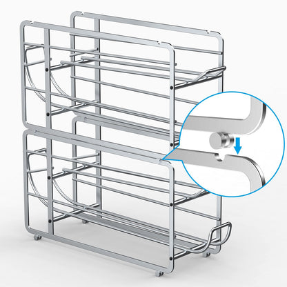 Soda Can Organizer Storage Rack, 2 Pack Stackable Beverage Soda Can Dispenser Organizer Holder for Refrigerator, Cabinet, Pantry - 7DAY'S