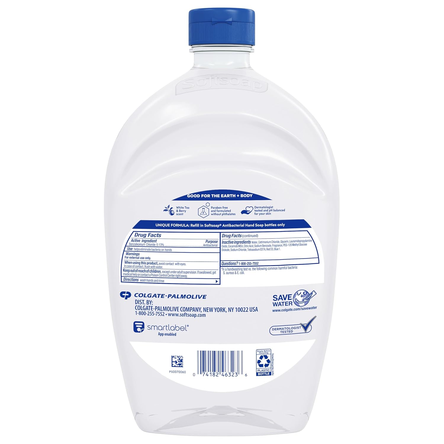 Softsoap Antibacterial Liquid Hand Soap Refill, White Tea & Berry Scented Hand Soap, 50 Ounce(Packaging May Vary) - 7DAY'S