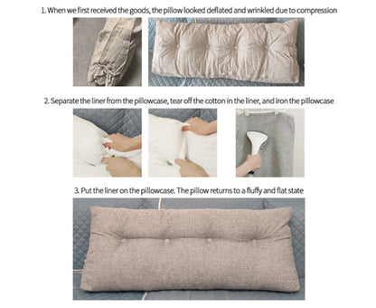 SOGA 180cm Silver Triangular Wedge Bed Pillow Headboard Backrest Bedside Tatami Cushion Home Decor - 7DAY'S